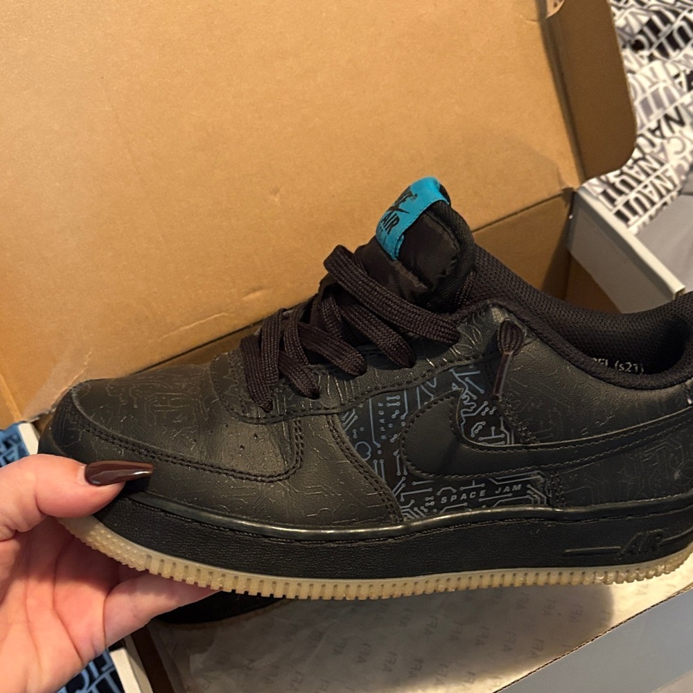 Nike Air Force 1 Black with Blue Label